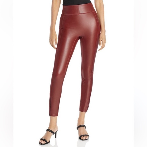 A.L.C. Emile Faux Leather Leggings color burgundy, size 4. - Picture 1 of 13